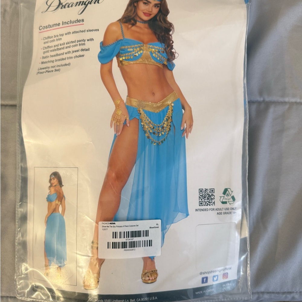 Dreamgirl Blue and Gold Belly Dance Set